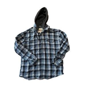 American Eagle Fleece jacekt/Flannel shirt size Large, Removeable Hood